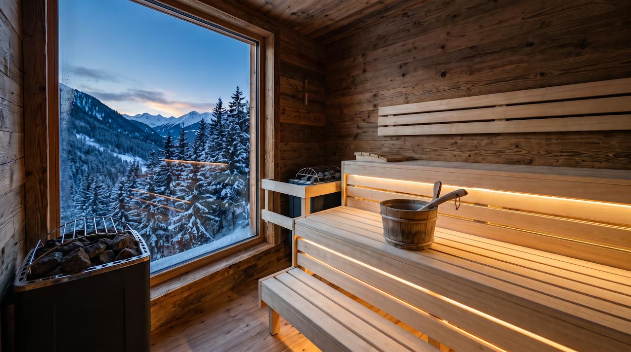 Chambre familiale Refuge — le sauna